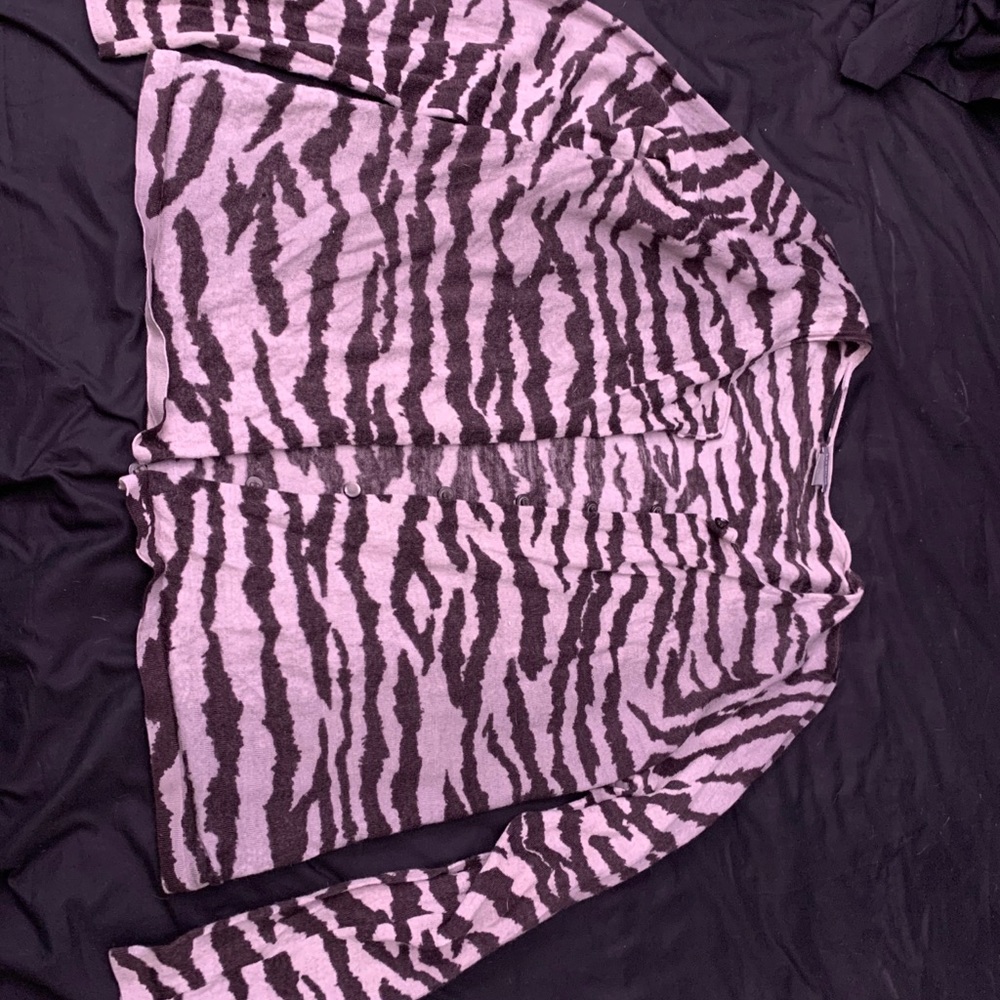 Women’s wool zebra print cardigan